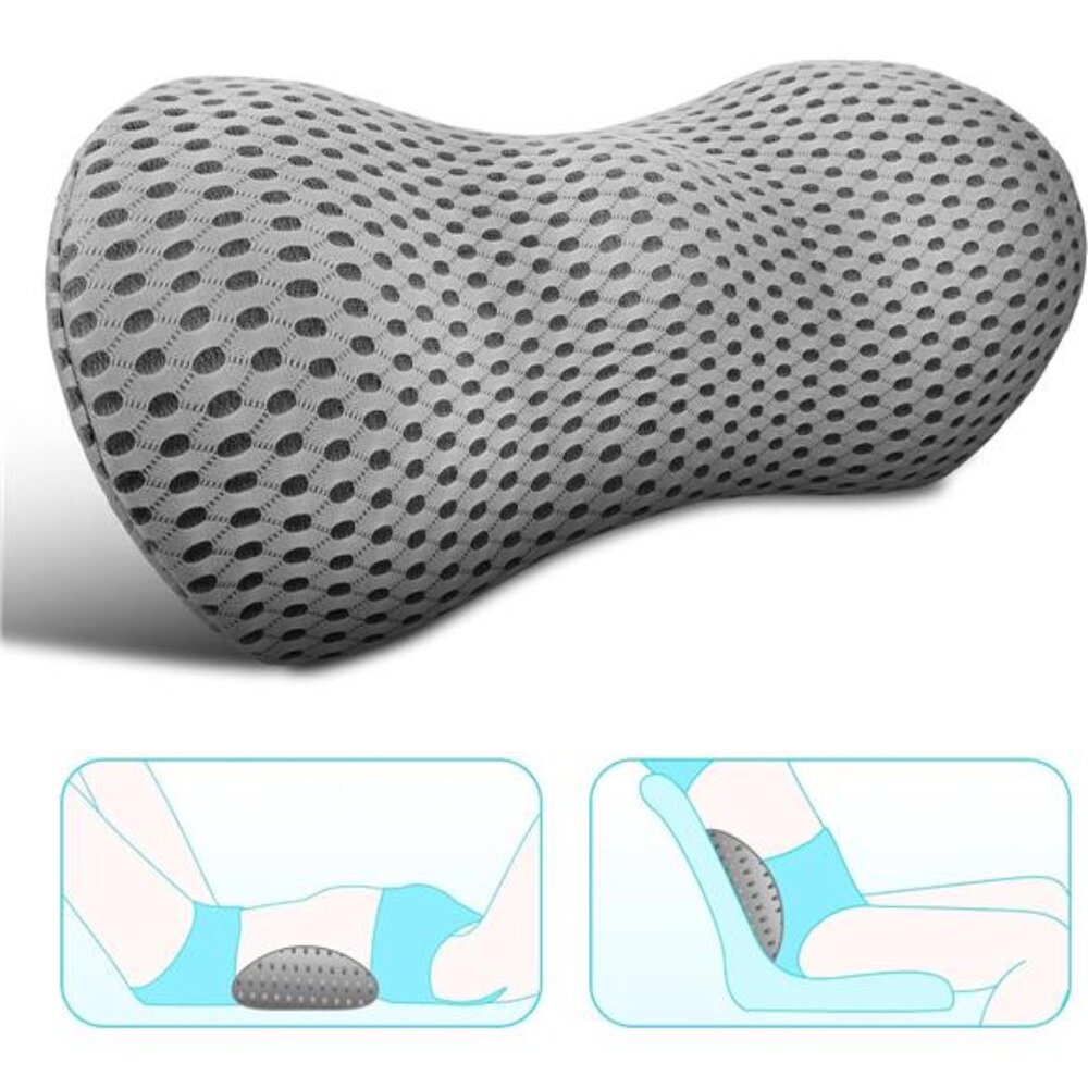 Lumbar Support Pillow - Memory Foam for Low Back Pain Relief, Ergonomic